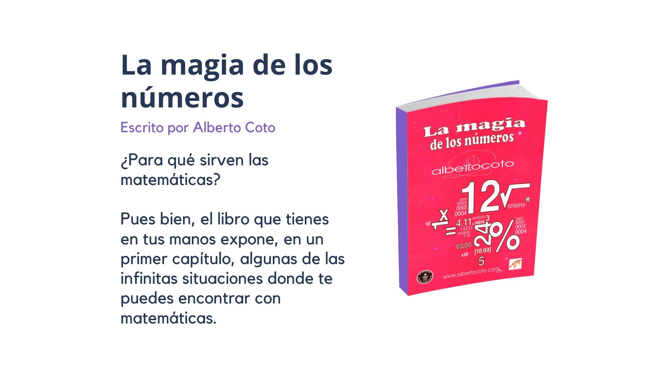 Libro matemáticas La Magia de los Números